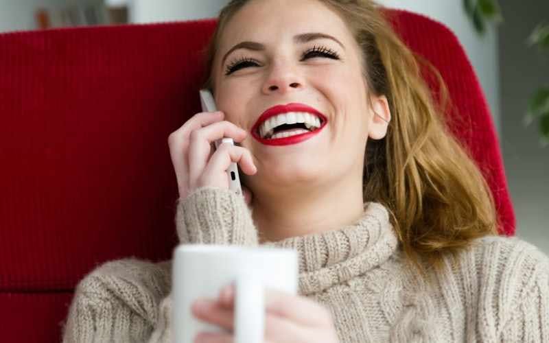 Woman smiling with corrected teeth